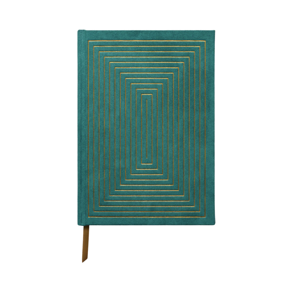 Suede Journals - Linear Boxes Green