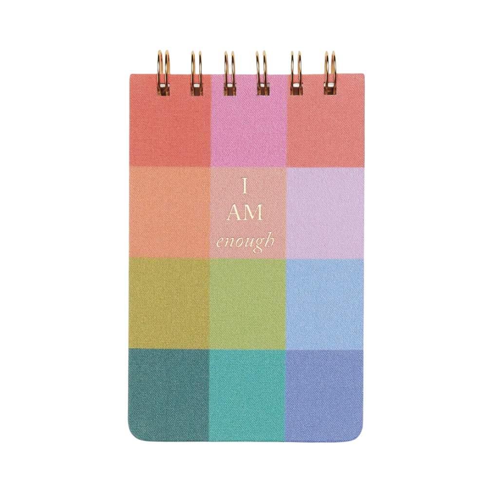 Twin Wire Notepad - Rainbow Check