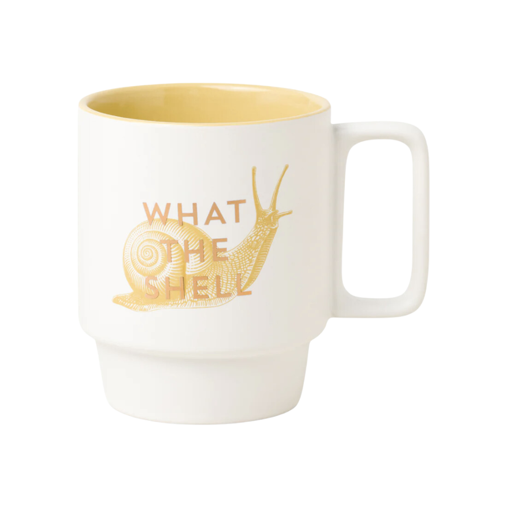 Vintage Sass Ceramic Mug, 12 oz - "What the Shell" Snail