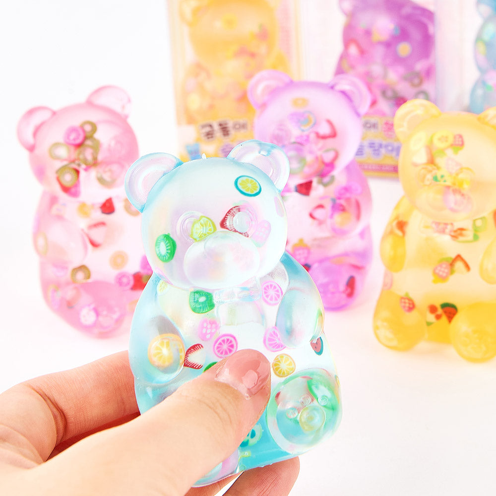 Fruit Confetti Clear Gummy Bear Squishy