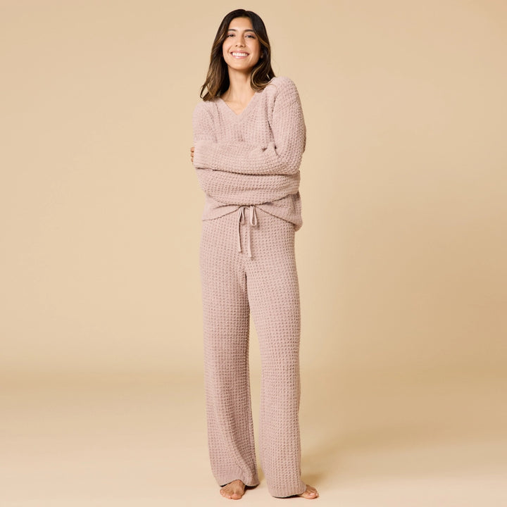 Marshmallow Waffle V-Neck Lounge Set