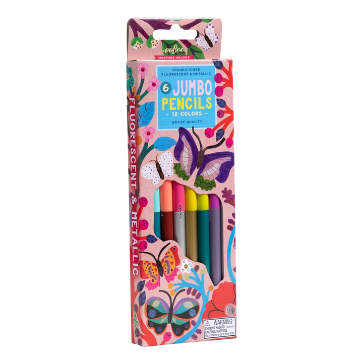 Butterflies 6 Jumbo Double-Sided Pencils