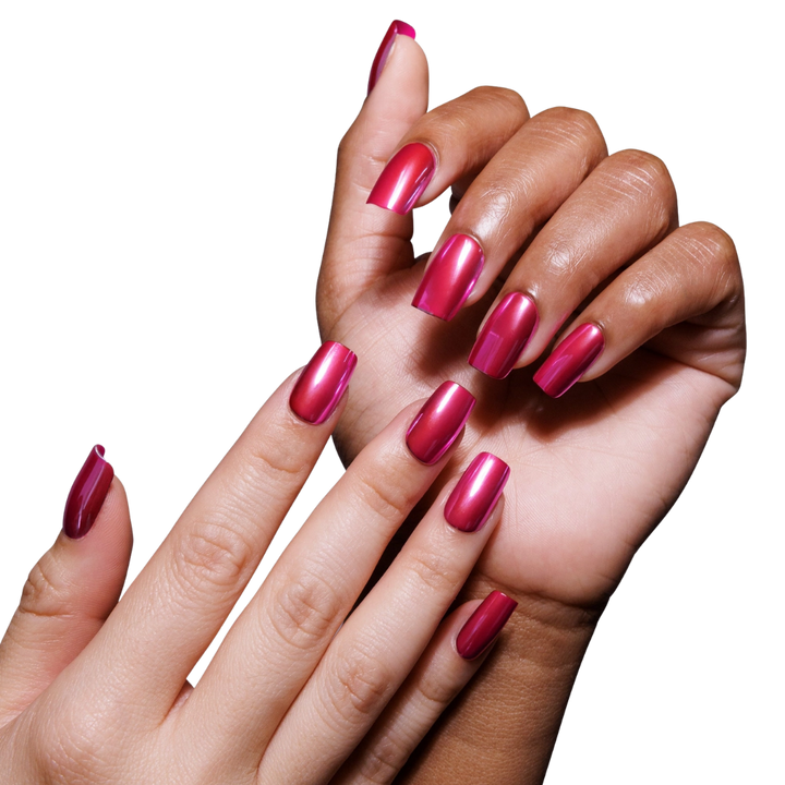 Pink Alloy Press on Nails