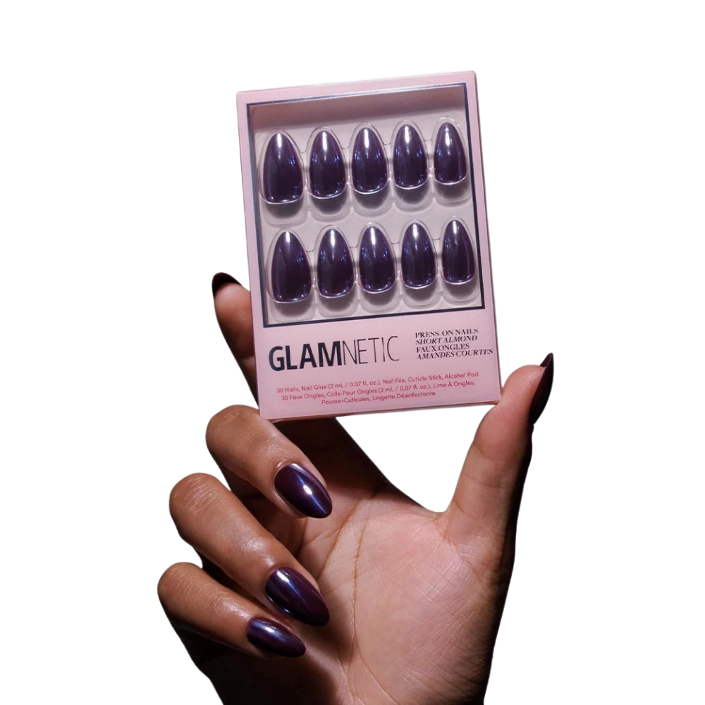Burgundy Chrome Press-On Nails