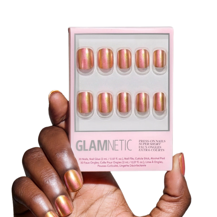 Papaya Chrome Press-On Nails