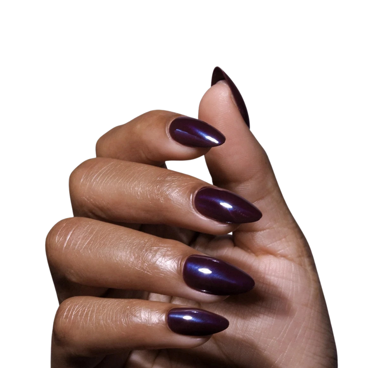 Burgundy Chrome Press-On Nails
