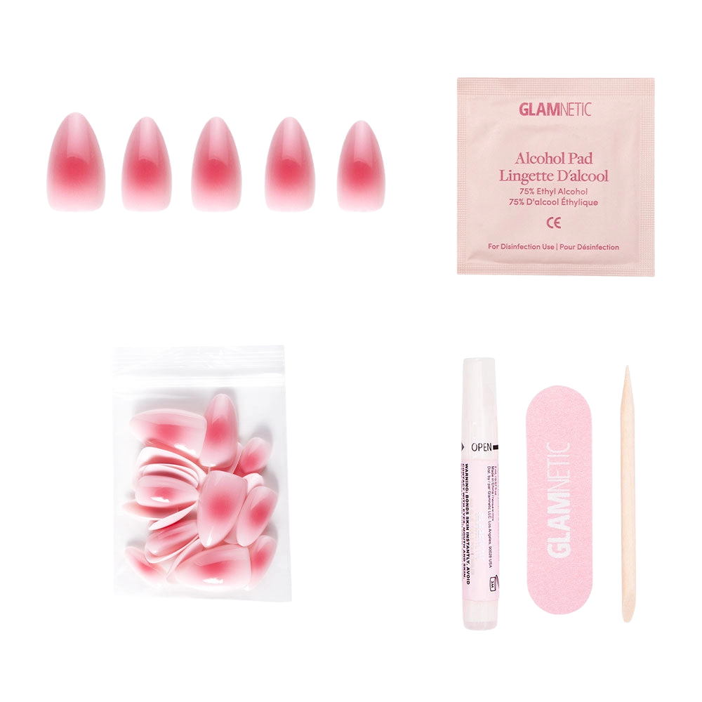 Blushing Aura Short Almond Press-On Nails