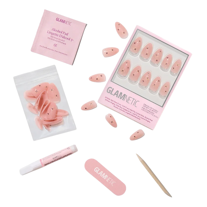 Pink Comet Short Almond Press-On Nails