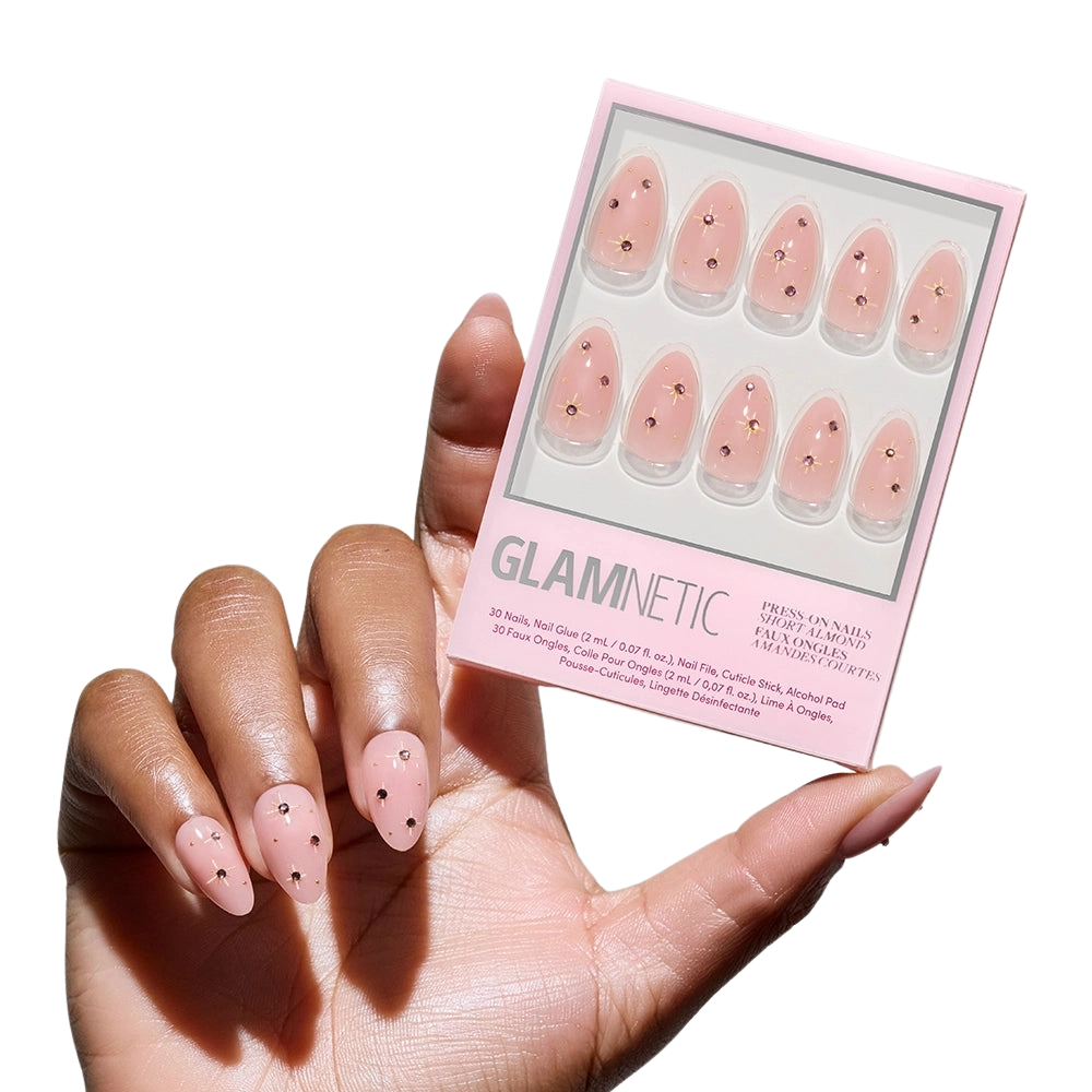 Pink Comet Short Almond Press-On Nails