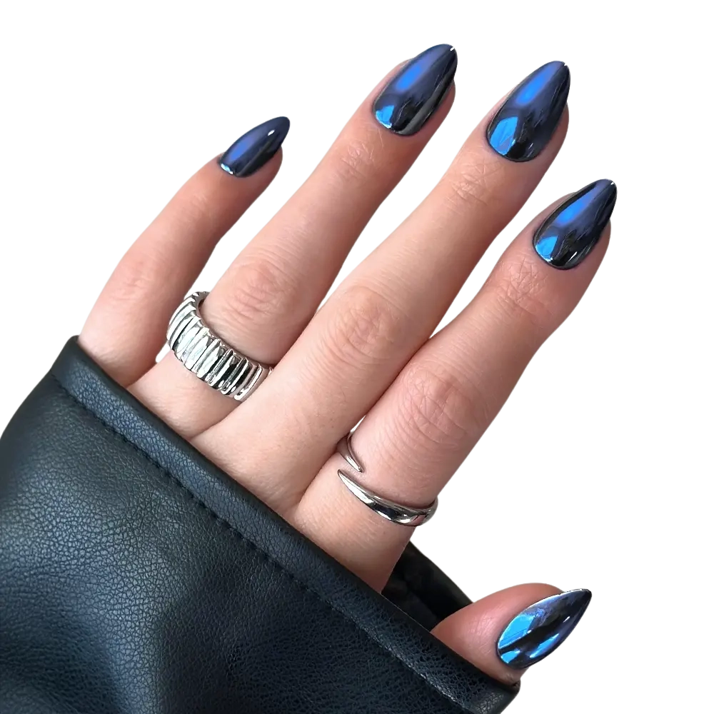Blue Steel Press-On Nails