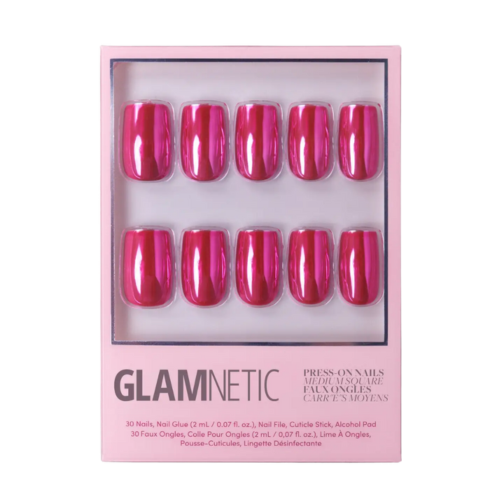 Pink Alloy Press on Nails