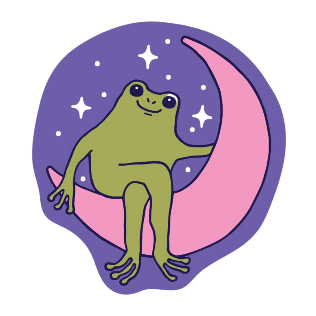 Froggy Moon Sticker