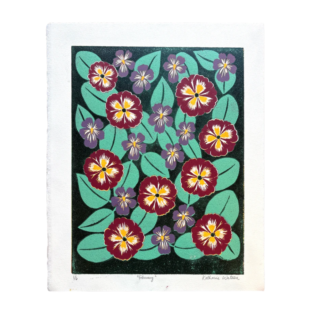 Birth Month Flowers Risograph Print