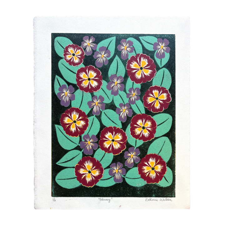 Birth Month Flowers Risograph Print