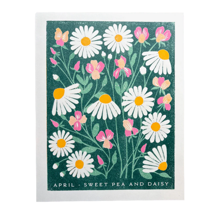 Birth Month Flowers Risograph Print