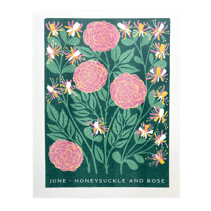Birth Month Flowers Risograph Print