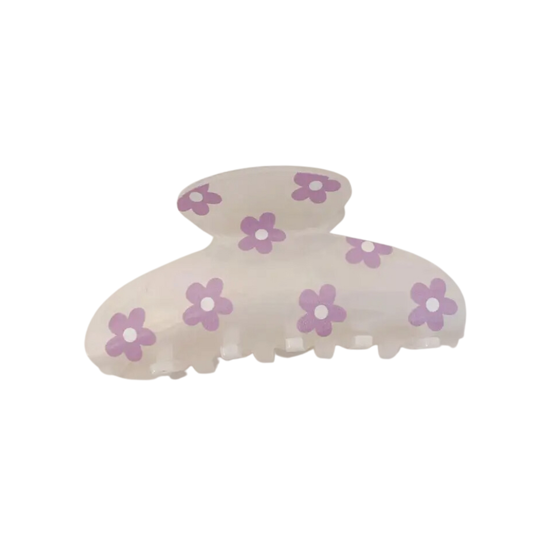 Daisy Floral Print Hair Claw