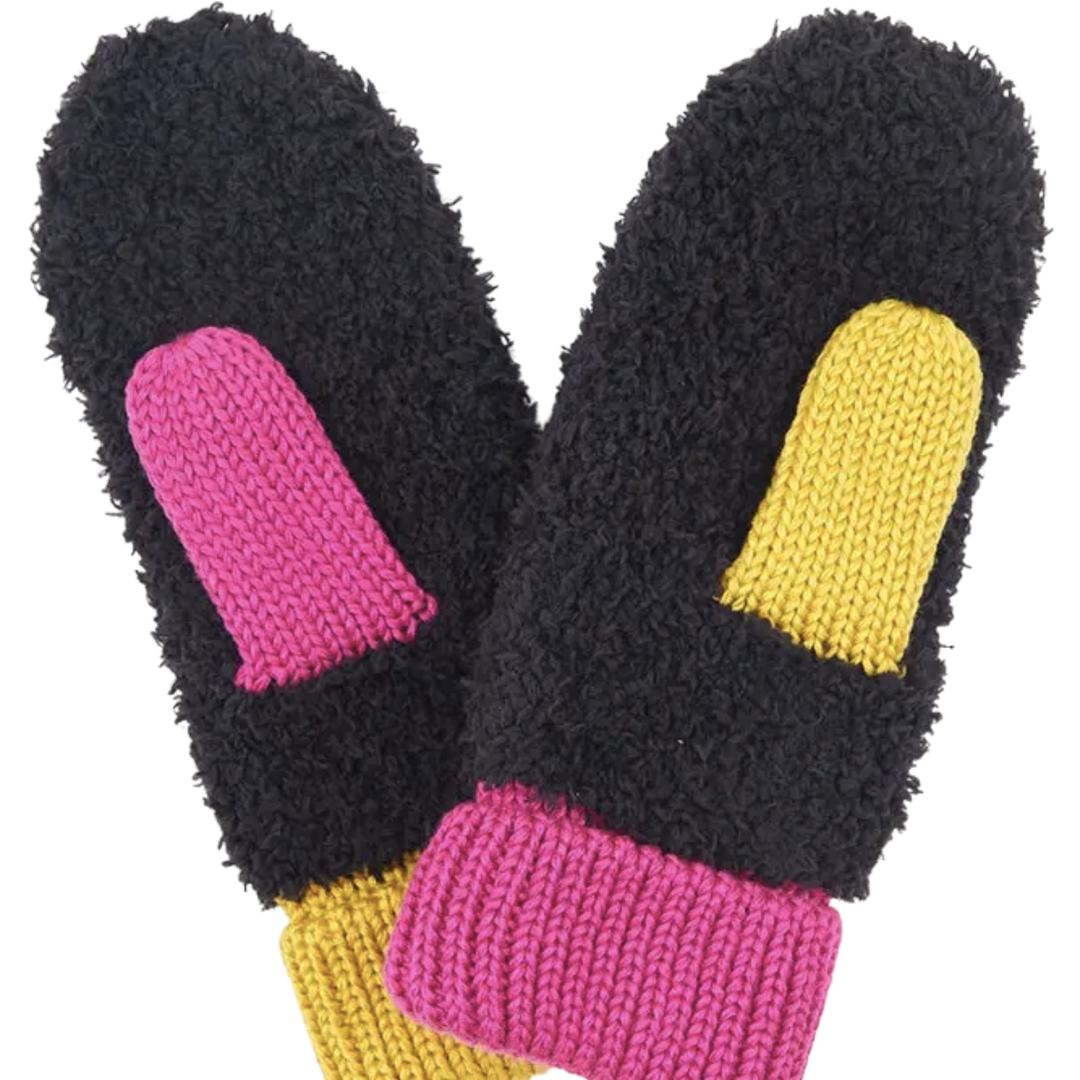 C.C Multi Color Block Gloves- Black Multi