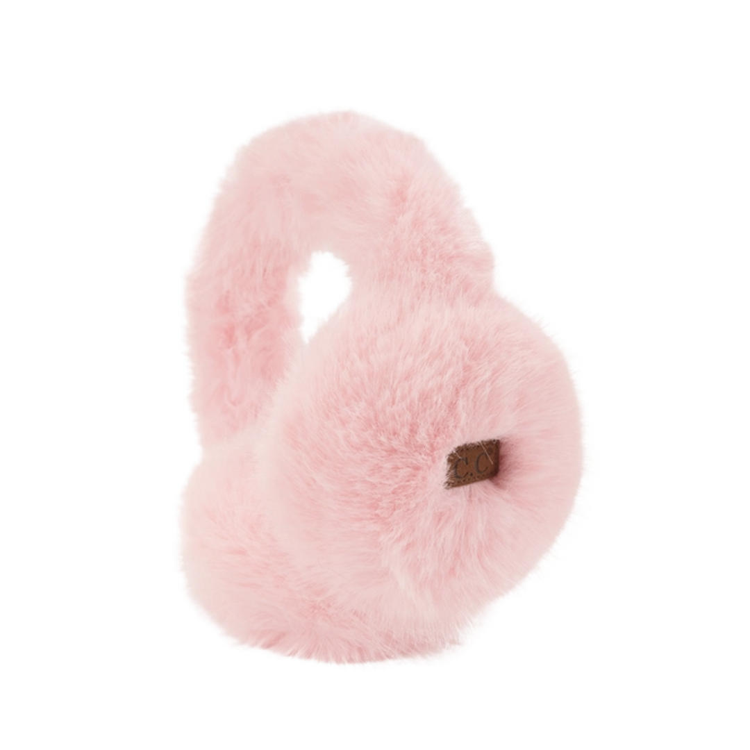 C.C Solid Long Fur Winter Ear Muff Ear Warmer- Rose