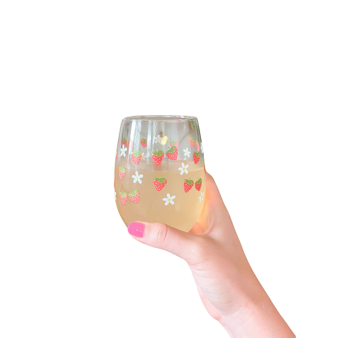 Strawberries and Cream Wine Glass