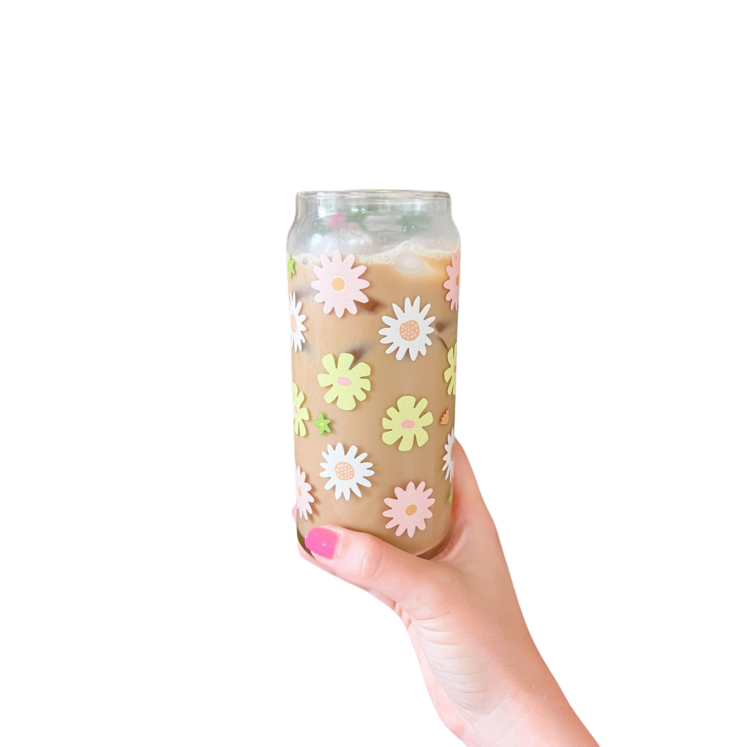 20oz Groovy Florals Glass