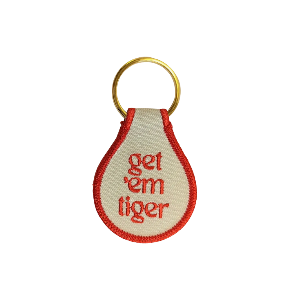 Get 'Em Tiger Embroidered Key Tag