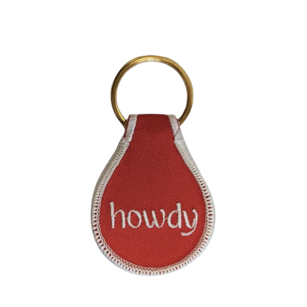 Howdy Embroidered Key Tag