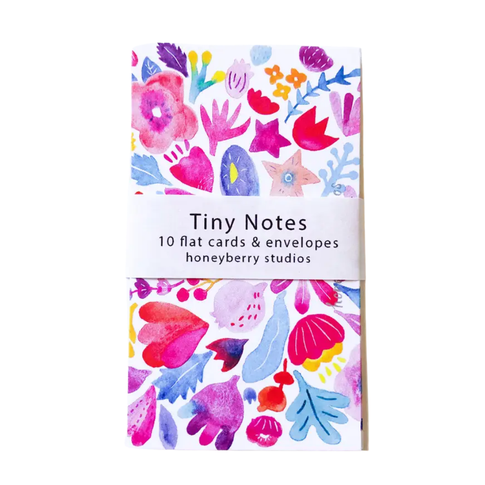 Red & Pink Flowers Tiny Notecards (10ct)