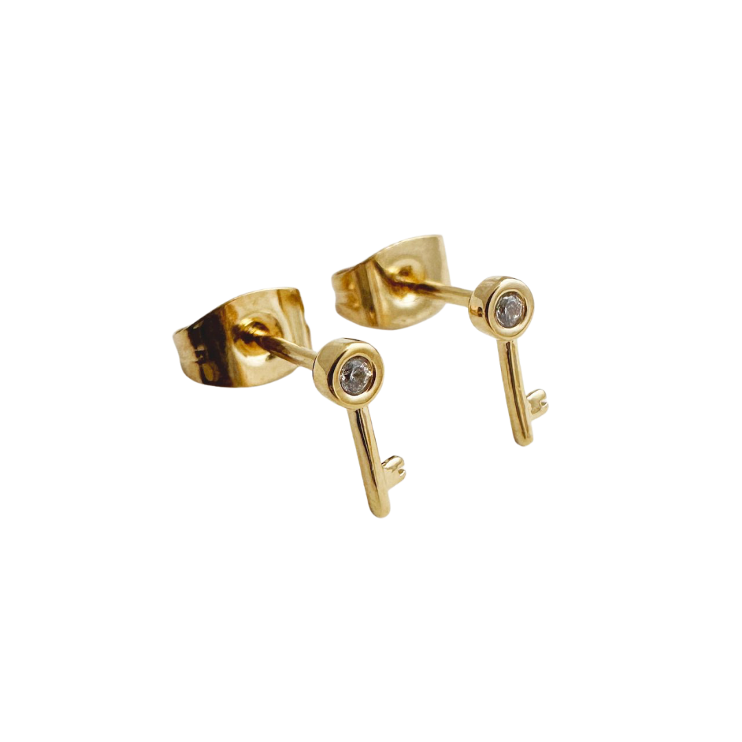 Crystal Key Studs