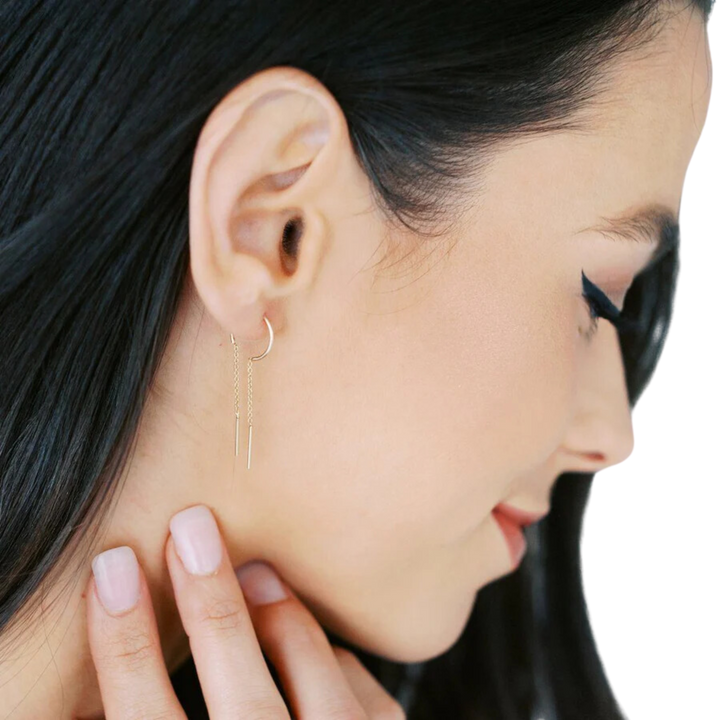 Threader Drop Bar Earrings