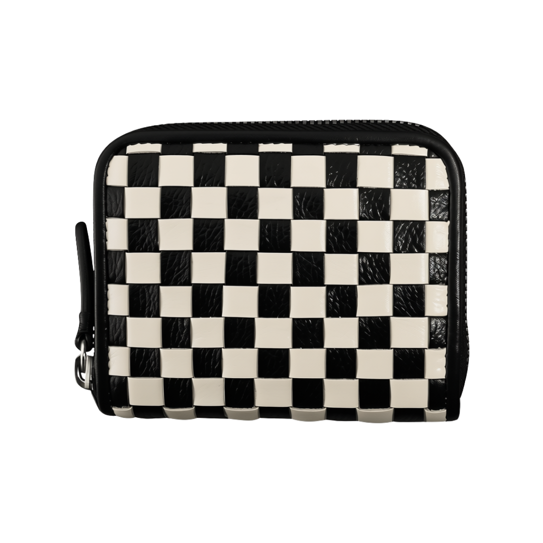 Checkerboard Zip Around Wallet