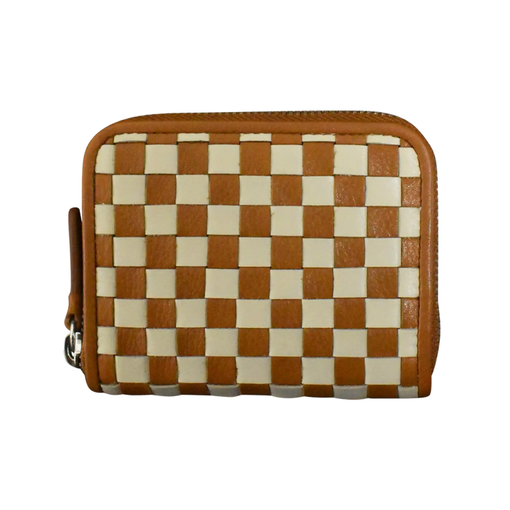 Checkerboard Zip Around Wallet