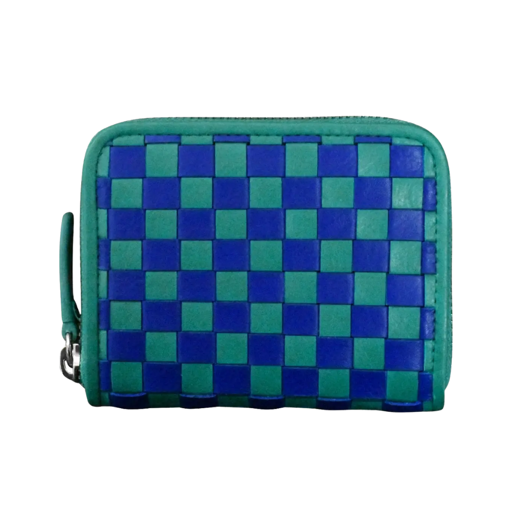 Checkerboard Zip Around Wallet
