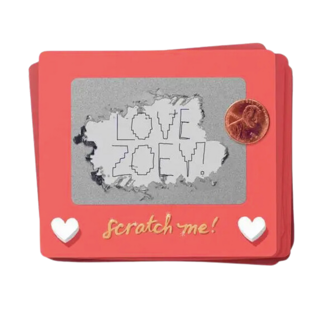Set of 18 Scratch-A-Sketch Valentines