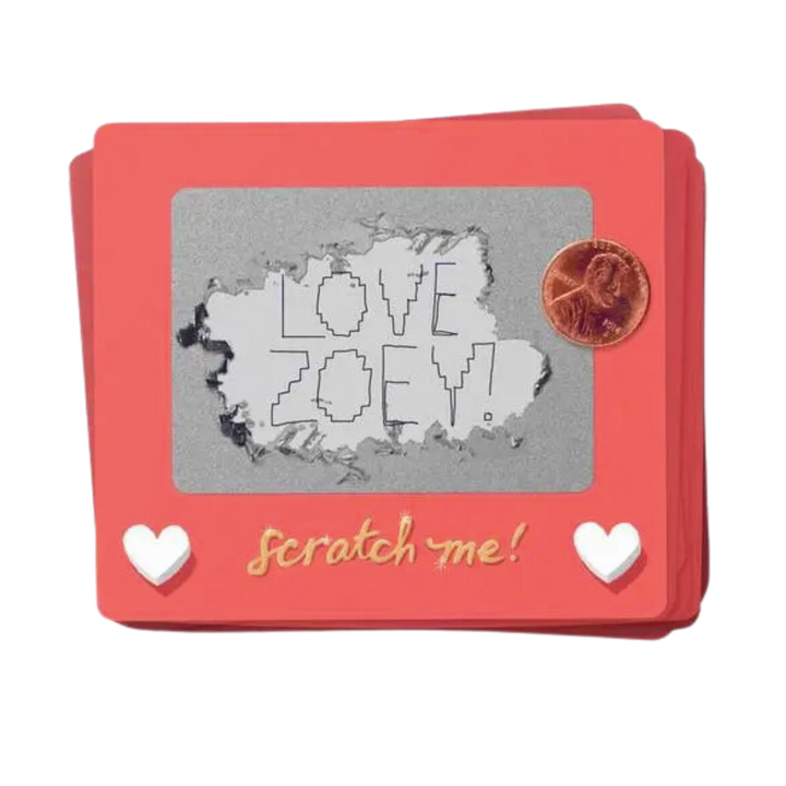 Set of 18 Scratch-A-Sketch Valentines