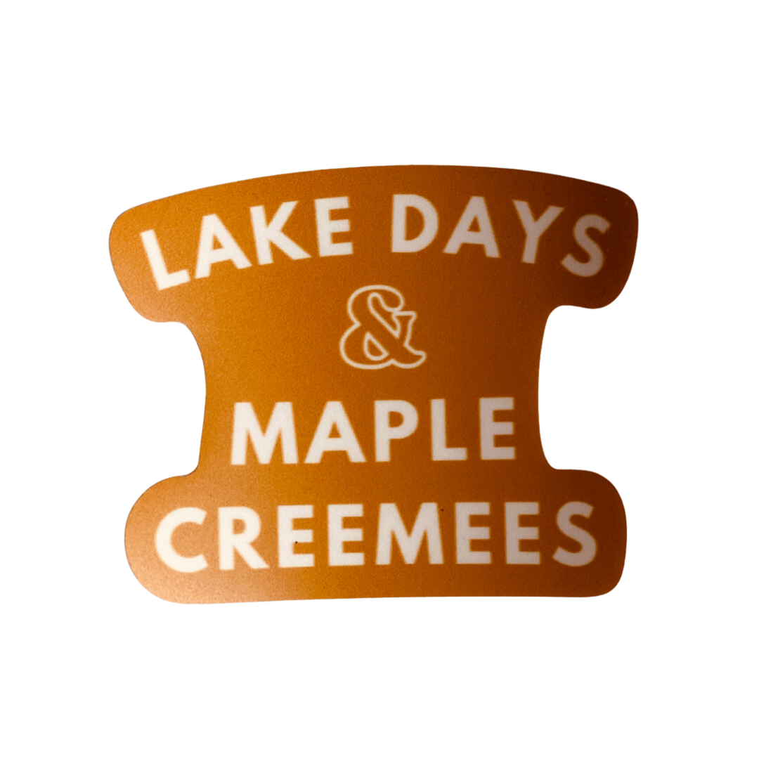 Lake Days Champlain and Maple Creemees Diecut Gold Sticker