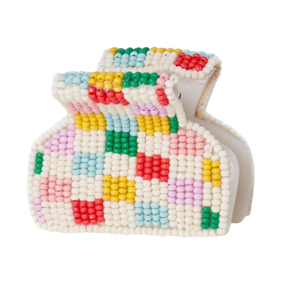 Gia Petite Multi-Color Checked Claw Clip