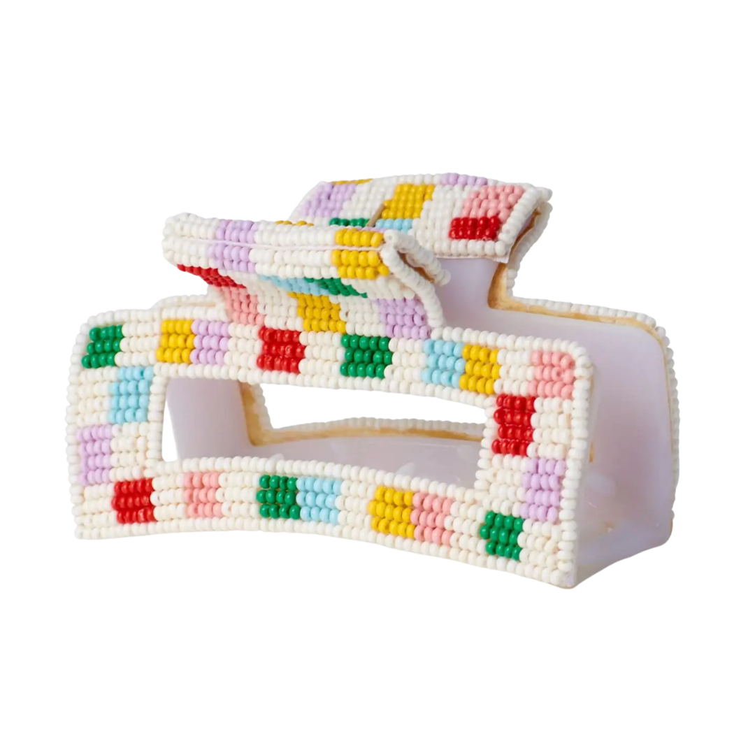 Lola Multi-Color Checked Claw Clip