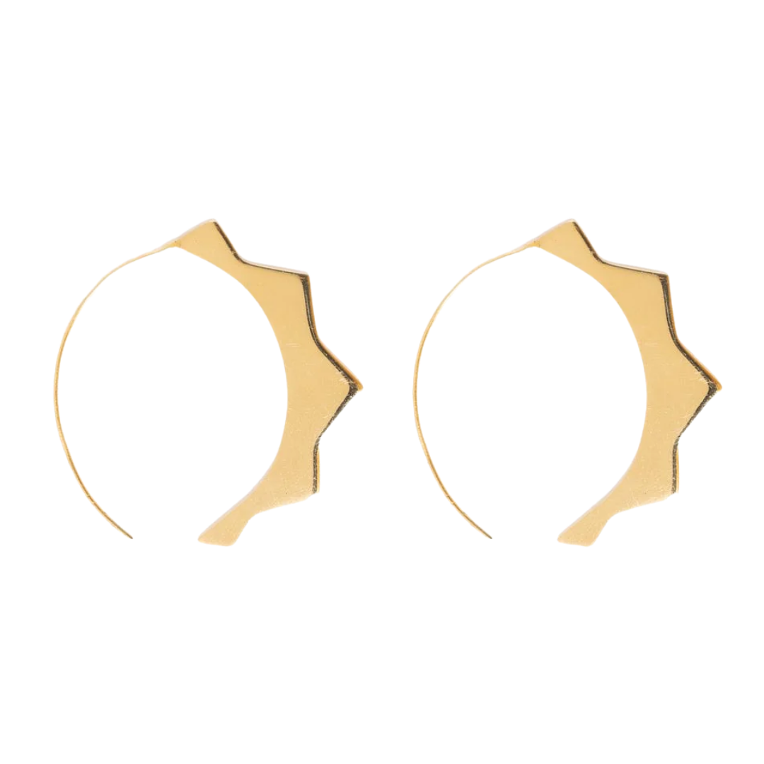 Quinn Sun Threader Brass Earrings