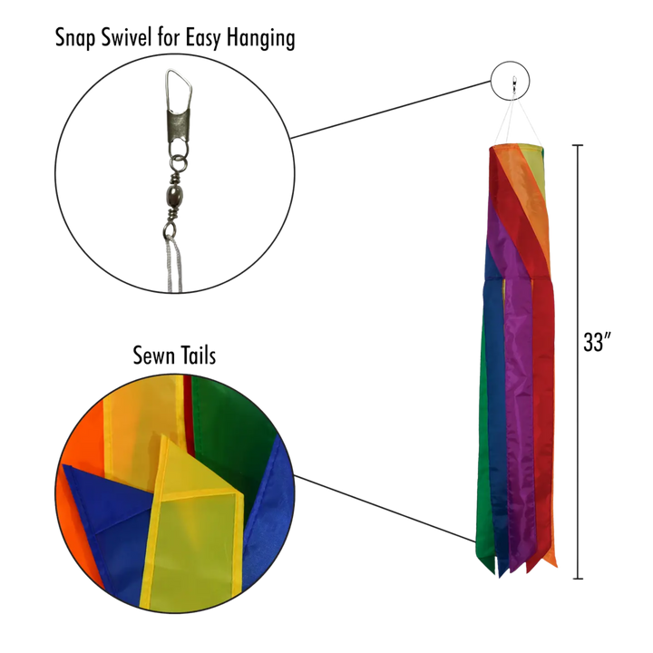 Rainbow Diagonal 33" Windsock