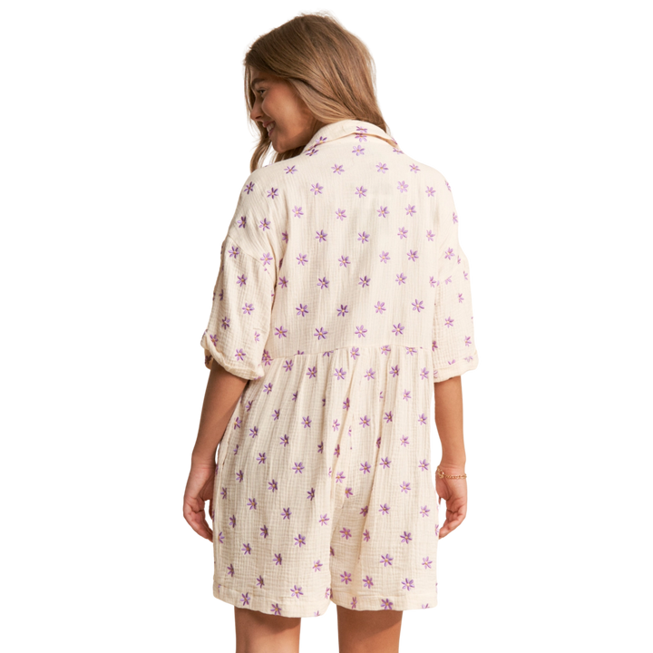 Button Up Floral Romper