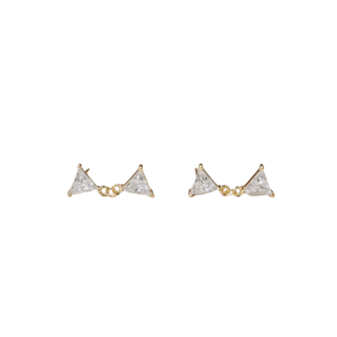Dual Triangle Drop Earrings