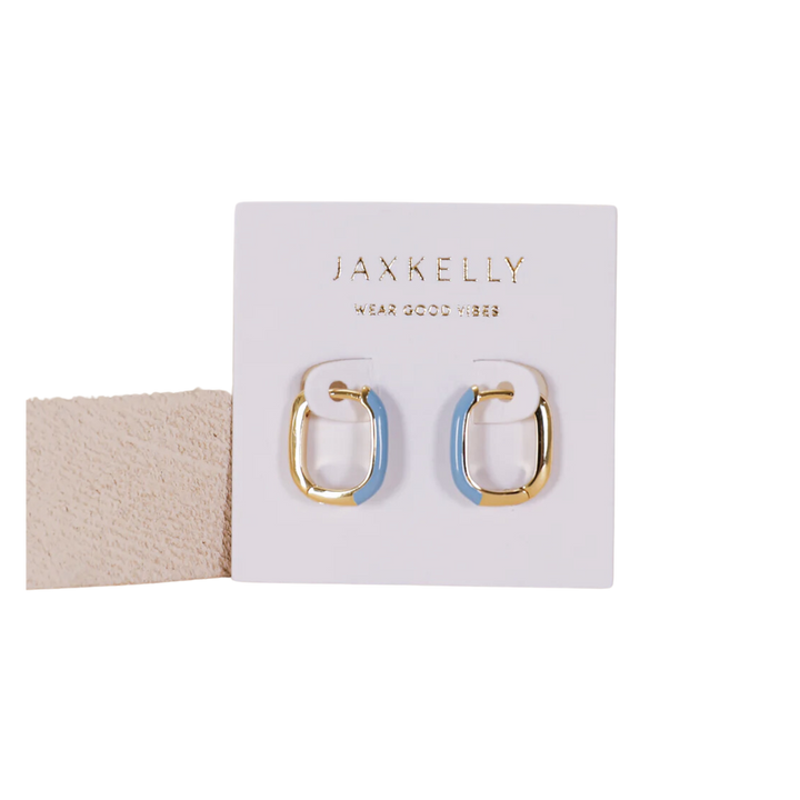 Color Dipped Rectangle Hoop Earrings