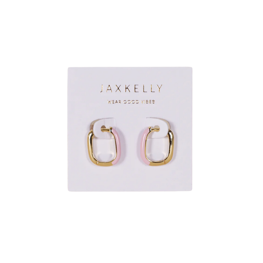 Color Dipped Rectangle Hoop Earrings