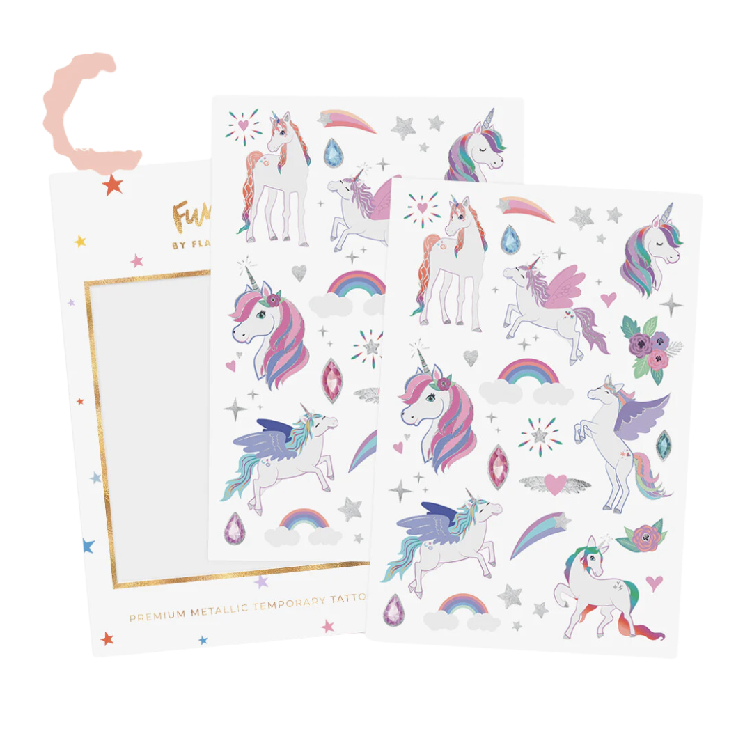 Unicorns | Kids Metallic Temporary Tattoo Sticker