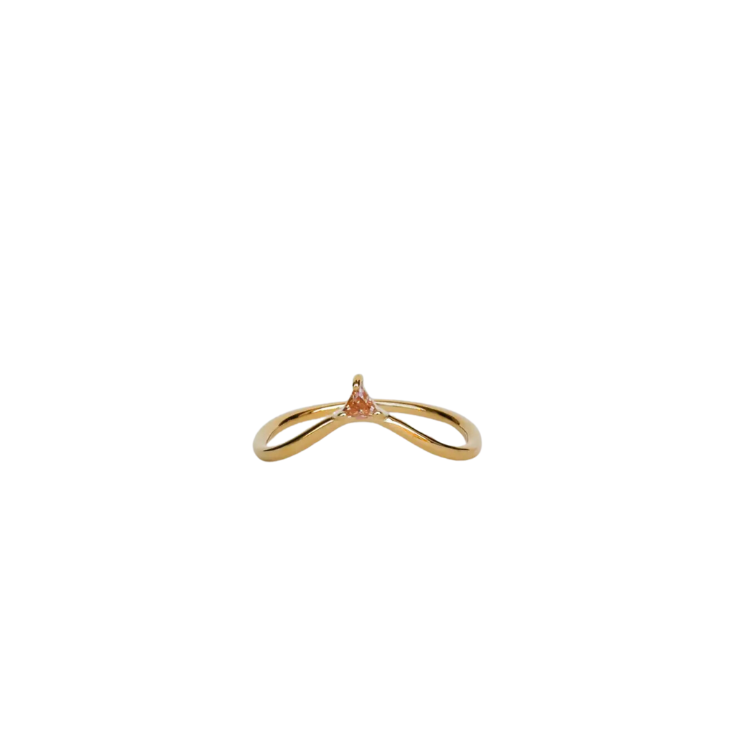 Champagne Arched Triangle Ring