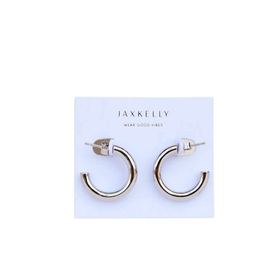 Smooth Silver Hoop Earrings