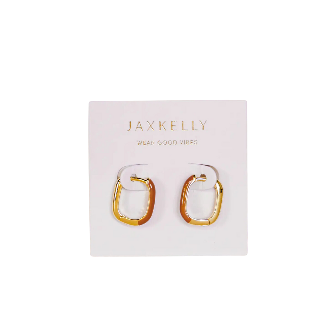 Color Dipped Rectangle Hoop Earrings