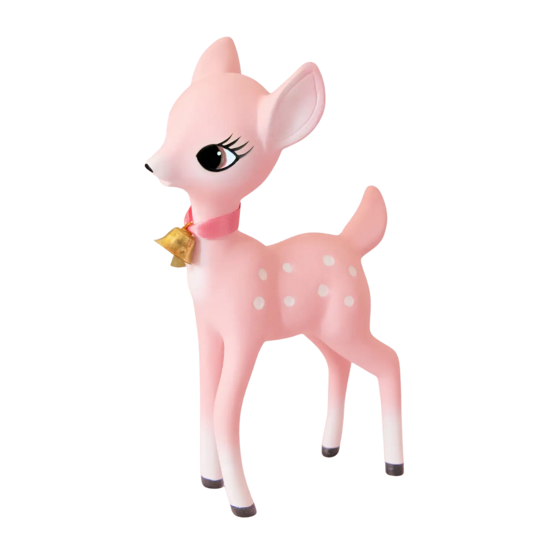 Holiday Retro Deer Figurine - Pink
