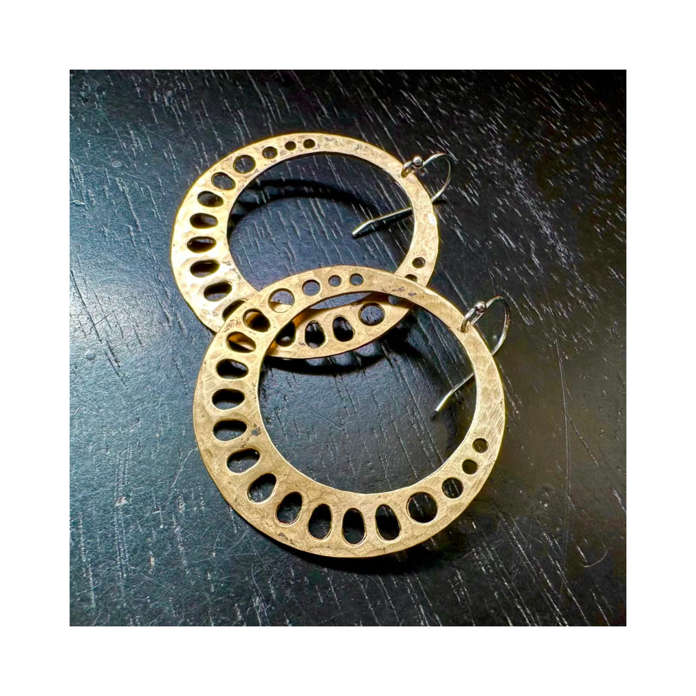 Lotus Root Earrings - Brass